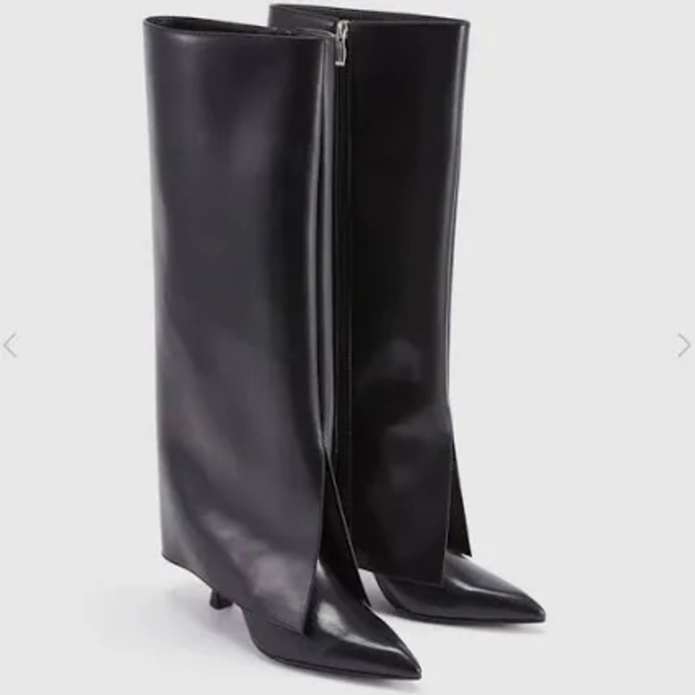 Sleek Black Heeled Women's Boots
